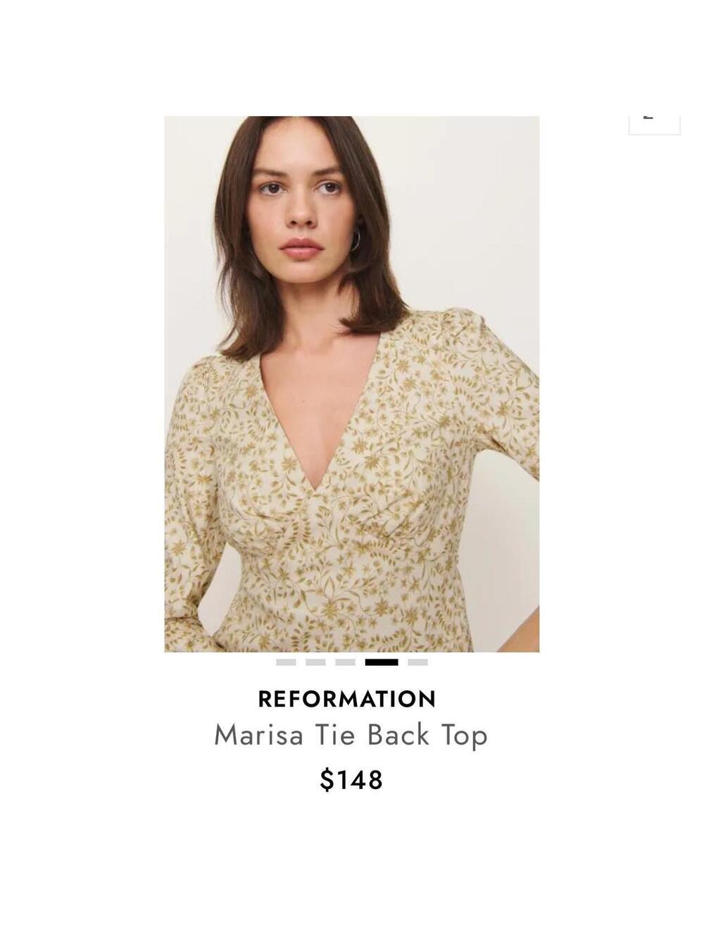 Reformation Marisa tie back top. Worn once